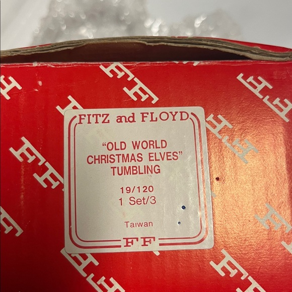 3 pc Vintage Fitz and Floyd "Old World" Christmas Elves Tumbling hand painted - Picture 8 of 8